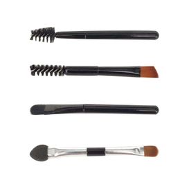 Mini double eyebrow brush short portable soft head eyebrows beauty makeup tool beginner spiral eyelash brushes 10