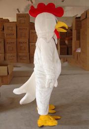 2018 High quality hot professional Make Adult Size White Chicken mascot Costume WholeSale price Cock mascot.