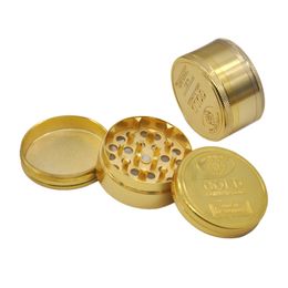 Golden 50MM Zinc Alloy Mini Herb Grinder Spice Miller Crusher High Quality Beautiful Unique Design Strongest Magnetic Multiple Patterns DHL