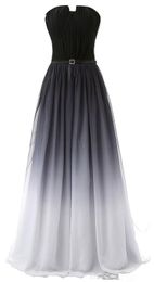 2018 New Gradient Prom Dresses With Long Chiffon Plus Size Beaded Ombre Evening Formal Party Gown