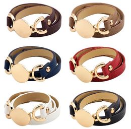 Leather Cuff Bracelet with Blank Disk Charms Wristband Multilayer Wrap Leather Bracelet Bangle Jewlery Accessory for Women