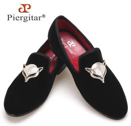 Mens Velvet Shoes with Fox Rhinestone buckle Wedding Loafers Smoking Slipper Men Flats Plus Size US6.5-US12 AXX708