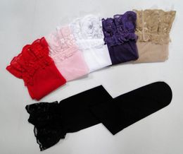 10 pecs/lot New Sexy Lace Suspender Stockings Summer Girls Long Socks Over Knee Silk Stocking Thigh-Highs Stockings Lace Stocking Top Solid