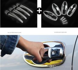 High quality ABS chrome 8units bright door handle cover+ 8units door handle bowl for Renault Kadjar 2015-2018