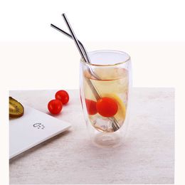 300pcs Durable Stainless Steel 10.5" Straight bend Drinking Straw dia 6mm Straws Metal Bar Family kitchen DHL