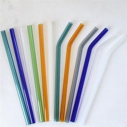 8mm Colourful Safety Drinking Straws Resuable Heat Resisting Glass Straw Easy To Clean Barware Kitchen Tools Popular 1 7dz2 BB