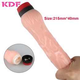 Powerful Dildo Vibrators for Women Soft Real Skin Feeling Big Cock Penis Vibrating G Spot Massager Sex Toys for Women Couples Y1892105