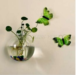 8CM Semicircular Glass Vase Wall Hanging Hydroponic Terrarium Fish Tanks Potted Wedding Home Decor Plant Flower Pot