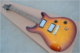 Custom Paul Reed Flame Maple Top Sunburst Yellow Amber Brown Electric Guitar MOP Birds Fingerboard Inlay Gold Hardware Multi Colour Available