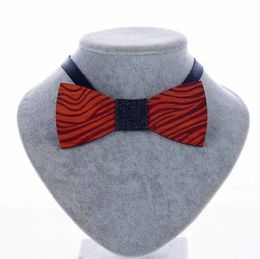 New Fashion Vintage Rosewood Bow Ties Hand-carved Zebra Grain For Gentleman Wedding Wooden Bowtie Free Shipping
