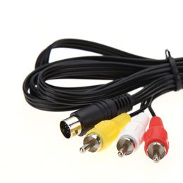 1.8M 10 pins Audio Video AV Cable For Sega Saturn A/V RCA Connection Cord Lead Nickle-Plated High Quality FAST SHIP
