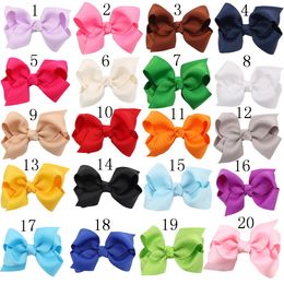 Lovely Hair Bows alligator Clip Solid Ribbon Grosgrain Bow knot Hairpin Hair Accessories Hair ornaments 20pcs HC015