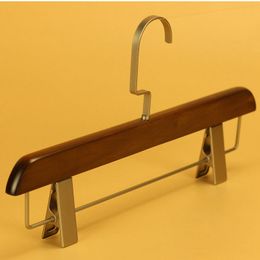 Skirt Adult Clothes Clamp Stand Hanger Anti-Skidding Natural Wooden Hanger With Clips For Pants Free Shipping