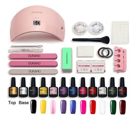 Hot Selling manicure set nail kit set 10 color gel polish 36w\24w uv led lamp nail art tools nail gel kit