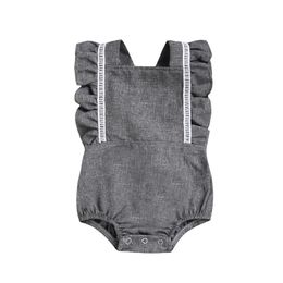 Summer 2018 Newborn Baby Girl Clothes Backless Ruffles Romper Jumpsuit Outfits Sunsuit One-pieces Clothes Infant Toddler Girls Clothing