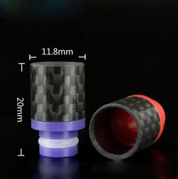 Carbon Fiber Delrin Drip tips 510 Drip tip Flat Wide for 510 RDA Atomizer E Cigartte DHL Free