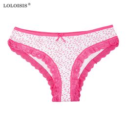 LOLOISIS Sexy Cotton Panties Women Cute Lace Briefs Women Underwear for Girls Ladies Briefs Low-Rise Lingerie Panties 6pc/lot