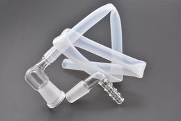 L sharp 14mm 18mm Glass oil burner vaporizer Whip Adapter Female or Male 90 Degree silicone Hose in stock