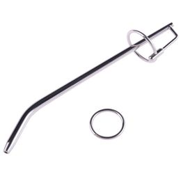 Long Bend Sound Stainless Steel Male Urethral Plug with Ring Erotic Urethral Dilatator Stretching PlugProducts Penis Sex Toy