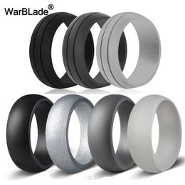 7pcs/set 6-12 Size Hypoallergenic Crossfit Flexible 8mm Food Grade FDA Silicone Finger Ring For Men Women Wedding Jewelry Gift