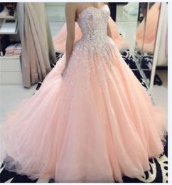 New Elegant Ball Gown Sparking Beading Quinceanera Dresses 2018 For 15 Years Sweet 16 Plus Size Prom Party Prom Gown QC1006