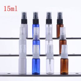 15ML x 50 empty small mist spray plastic bottle , 15cc perfume refillable cosmetic container with sprayer pump Mini travel size