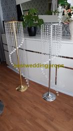 acrylic wedding centerpieces Canada - new style Wedding crystal acrylic Flower Vase Column Stand for Wedding Centerpiece Decoration best0214