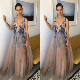 berta new prom dresses deep v neck lace appliques beaded sexy evening dress party wear backless formal gowns