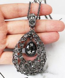 new style European and American jewelry crystal gem necklace fashion drop long sweater chain high-end crystal pendant fashion classic delica