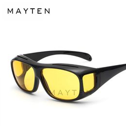 MAYTEN Yellow Night Driving Sunglasses Men Over Wrap Around Glasses Sun glasses Male UV400 Protective Eyewear Goggles