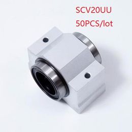 50pcs/lot SCV20UU SC20SUU 20mm shorter linear case unit linear block bearing blocks for cnc router 3d printer parts