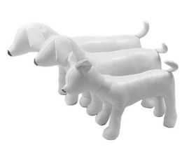 Cute New PVC Leather Dog Torsos Dog Models Dog Mannequins Leather Mannequin Black White Standing Position Models dogs Pet toy 1set248G