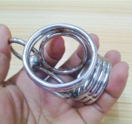 BDSM Bondage Male Chastity Device Penis Ring Cock Ring Metal Tricyclic Multi Combination Cock Lock Restraint Stainless Steel Toysex Design