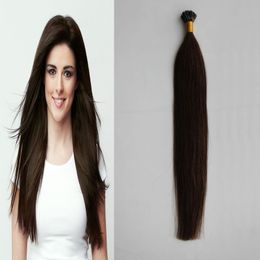 I tip hair extension Straight Fusion Hair Stick Tip Keratin Machine Made Remy Pre Bonded Human Hair Extension