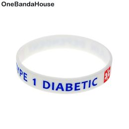 100PCS Type 1 Diabetic Silicone Bracelet for Diabetes Group A Great Message to Carry In Case Emergency