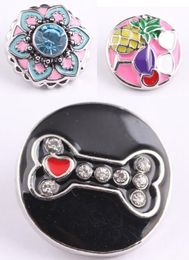 Wholesale Ginger Snap Button Jewelry 18mm Rhinestone Crystal Charm for Noosa Bracelet Chunks 3 styles choose