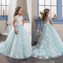 Purple Butterfly Flower Girl Dresses