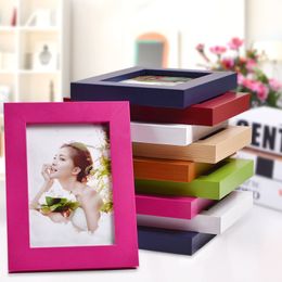 Creative Wood Photo Frame Easel Shape Desktop Painting Wooden Picture Frame Home Art Decor Gifts for Photos W $