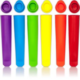 Soft DIY Silicone Popsicle Sleeve Durable Colorful With Cover Ice Cream Mold Resuable Easy To Clean Mould 1 6zg BB