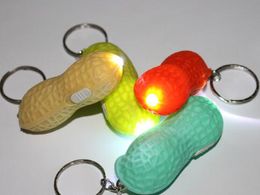 500pcs lot RA LED Cute Cute Led Simulate Peanut Lights Bright Mini Peanut Torch Flash light Keychain 1LED Flashlight Gift lin3721