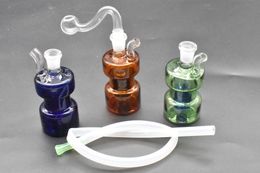 With hose Popular Mini Glass Oil Burner Water Bong for Oil Rigs Water Bongs dab oil rig 10mm Ash Catcher Hookah Pipe with bowl