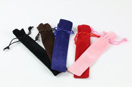 Velvet Pen Pouch Holder Single Pencil Bag Pen Case Rope Locking Gift Bags