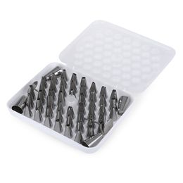 52pcs Stainless Steel Icing Piping Nozzles Pastry Decorating Tips come with 52 differently ended icing nozzle mouth