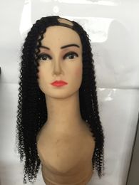 824inch kinky curl human hair peruvian virgin hair middle left right u part lace wigs for black women 1 1b 2 4 natural color