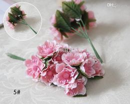 Free Shipping 2-3cm head Multicolor Mulberry Flower Bouquet/wire stem/ Scrapbooking artificial flowers(36pcs/lot)