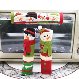 3PCS/Set Christmas Decorations Refrigerator Handle Covers kitchen accessories Microwave Oven Dishwasher Door Handle Cloth Protector