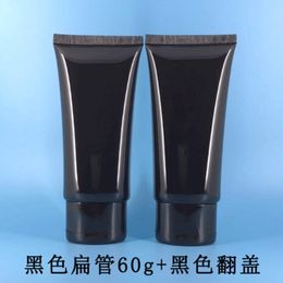 300pcs/lot 60ml 60g Black Plastic Soft Tubes Empty Cosmetic Cream Emulsion Lotion Packaging Containers Flat Shape Tubes