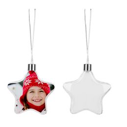 sublimation christmas ornaments star ball shape personalized custom consumables supplies heart transfer printing material xmas gift 9cm