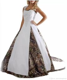 New Sexy Stock Camouflage Wedding Dresses With Appliques Ball Gown Long Lace Up Wedding Party Bridal Gowns QC1121