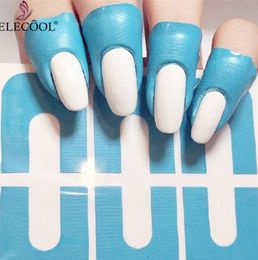 ELECOOL 10pcs U-shape Nail Form Guide Sticker Nail Polish Varnish Protector Stickers Manicure Tool Spill-proof Finger Cover